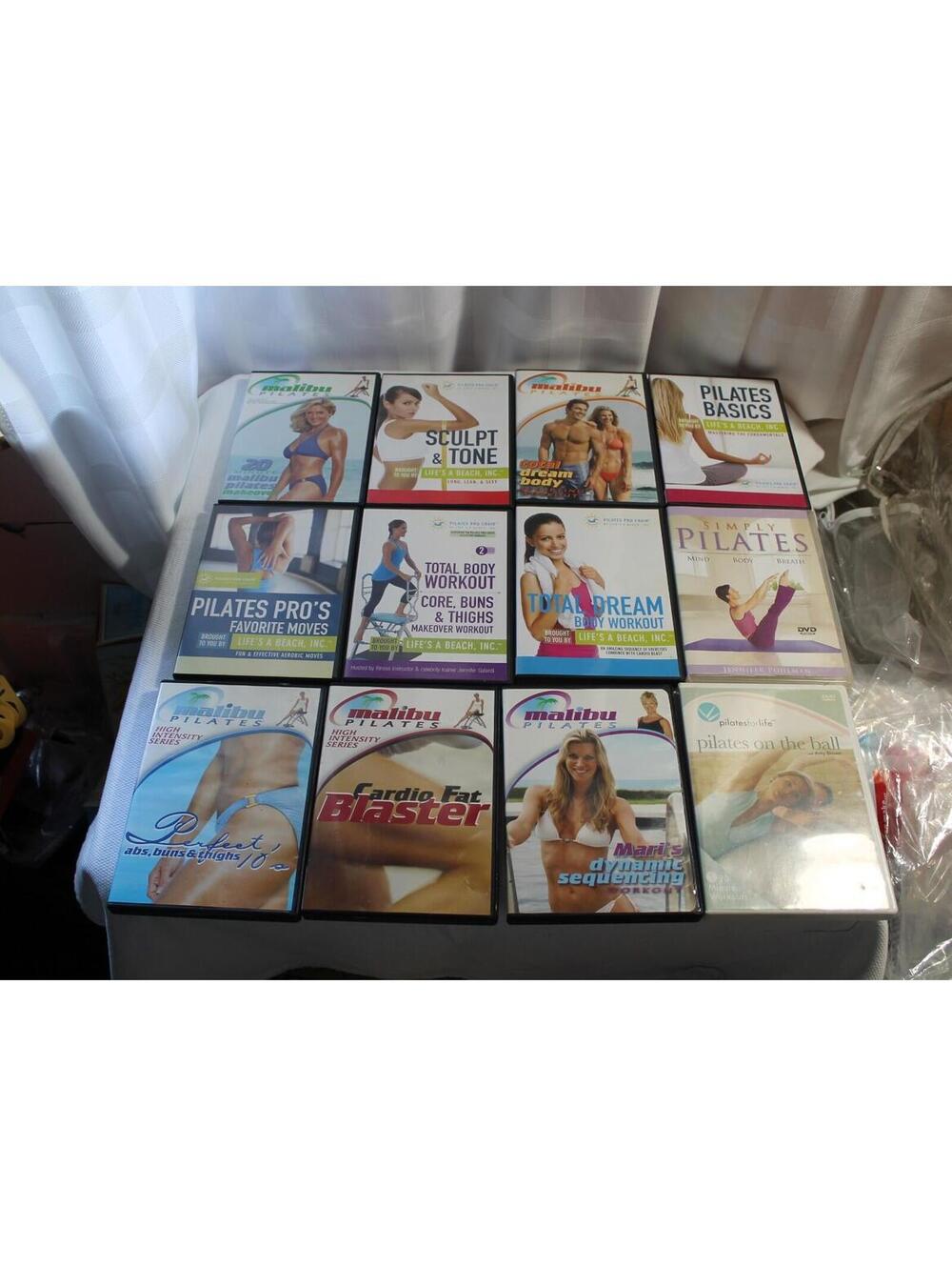 Lot of 12 Pilates Pro Chair, Pilates On the Ball, Simple Pilates DVDs
